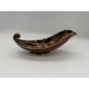 1973 Art Deco Vintage CARLTON WARE ROUGE ROYALE  Dark Red Gold Trim